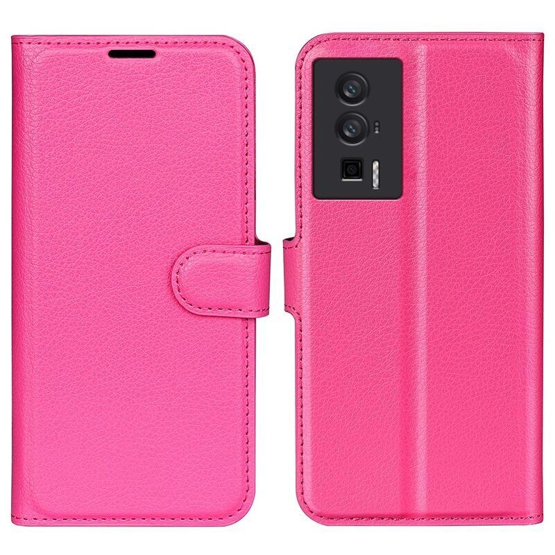 Litchi könyv tok a Xiaomi Poco F5 Pro-hoz - rózsaszínű