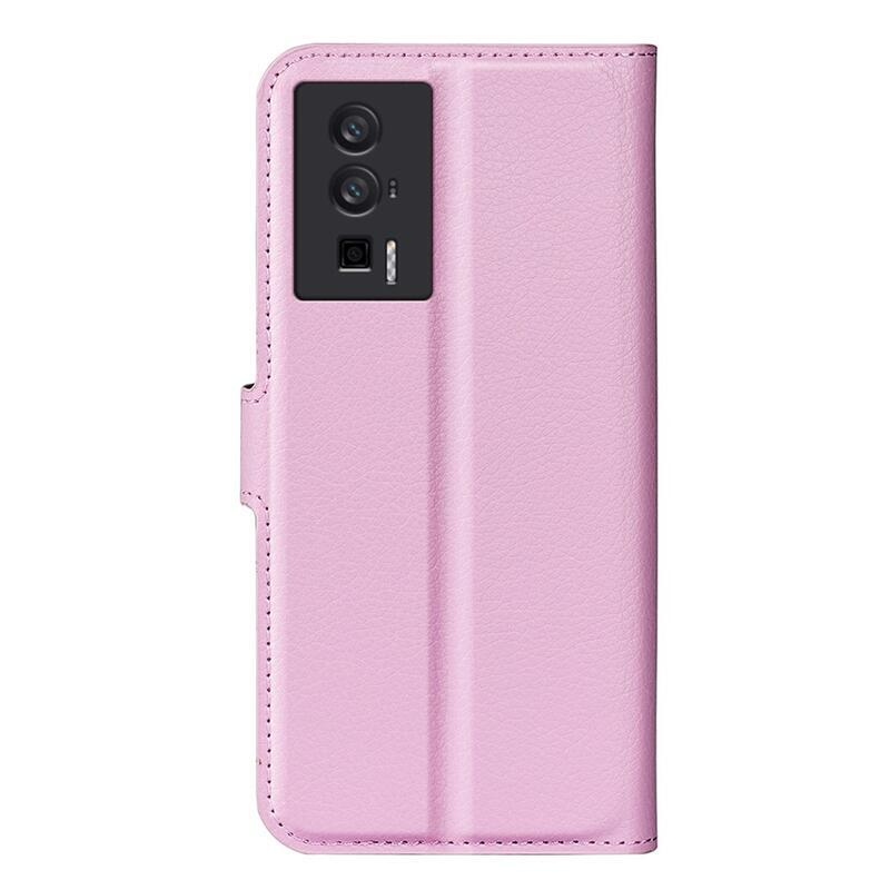 Litchi könyv tok a Xiaomi Poco F5 Pro-hoz - rózsaszínű