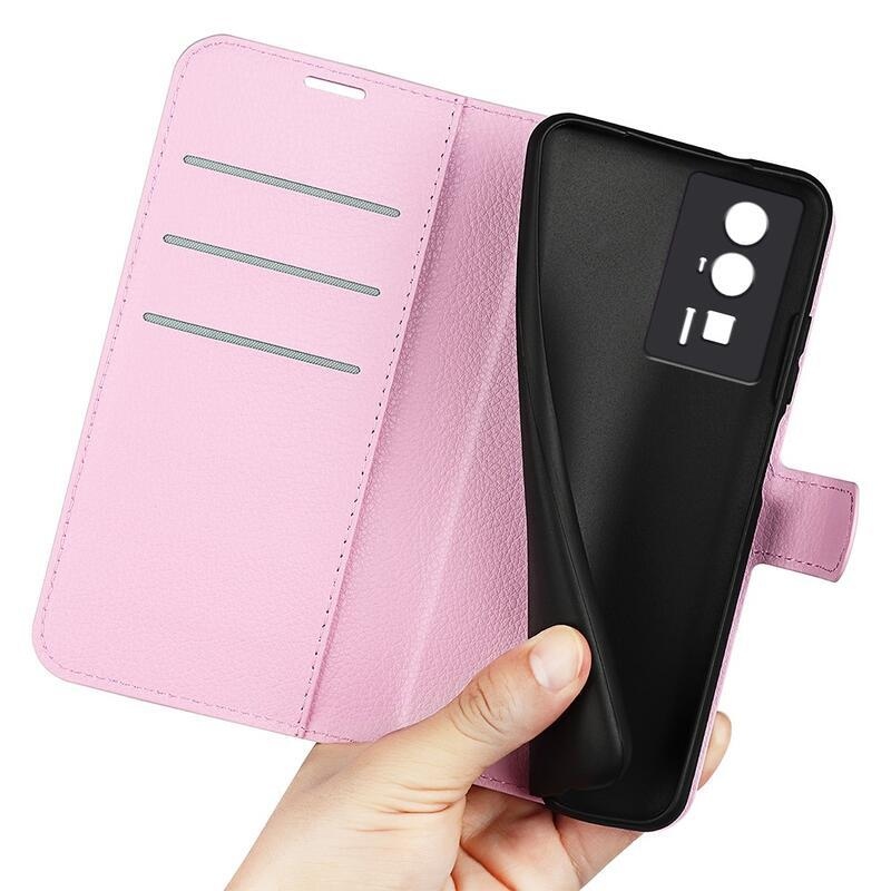 Litchi könyv tok a Xiaomi Poco F5 Pro-hoz - rózsaszínű