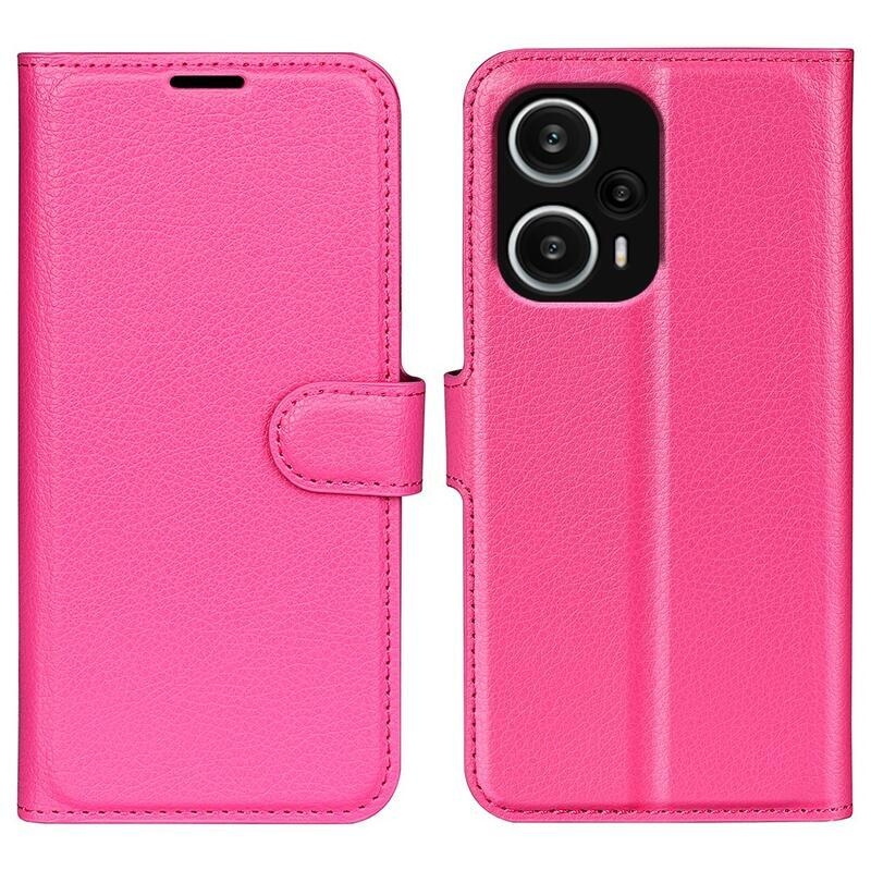 Litchi könyv tok a Xiaomi Poco F5-hez - rózsaszínű