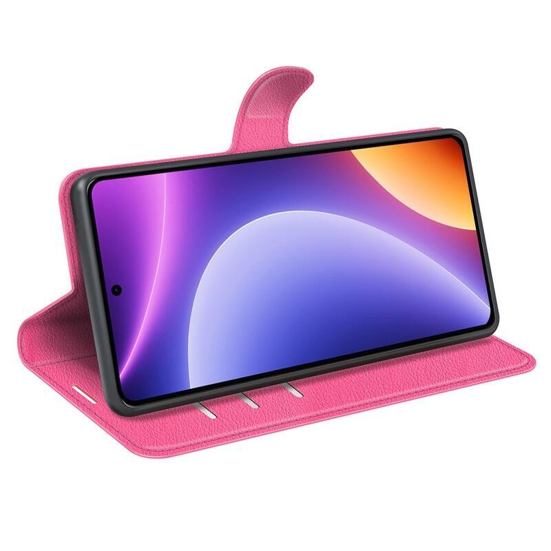 Litchi könyv tok a Xiaomi Poco F5-hez - rózsaszínű