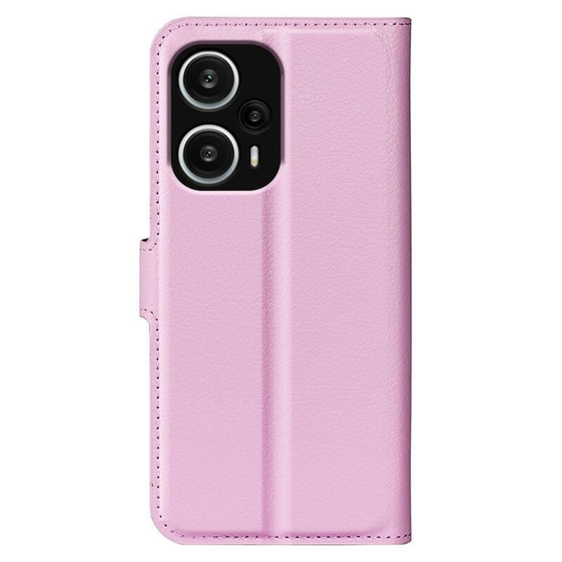 Litchi könyv tok a Xiaomi Poco F5-hez - rózsaszínű