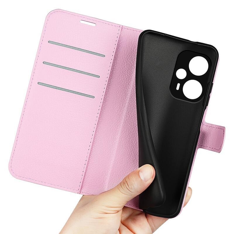 Litchi könyv tok a Xiaomi Poco F5-hez - rózsaszínű