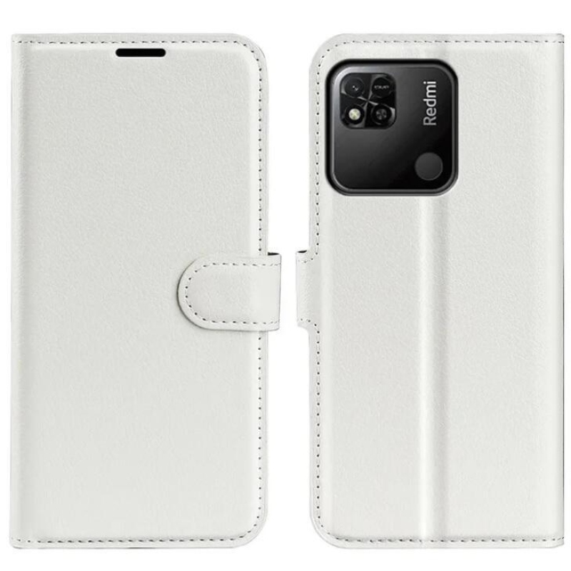 Litchi könyv tok Xiaomi Redmi 10A-hoz - fehér