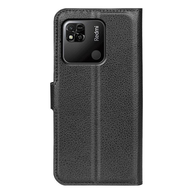 Litchi könyv tok Xiaomi Redmi 10A-hoz - fekete