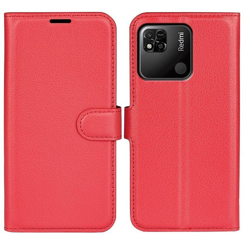 Litchi könyv tok Xiaomi Redmi 10A-hoz - piros