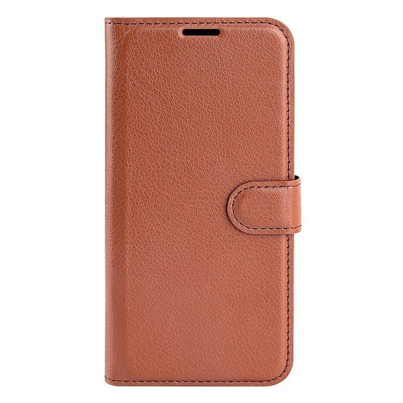 Litchi könyv tok a Xiaomi Redmi 10A-hoz - barna