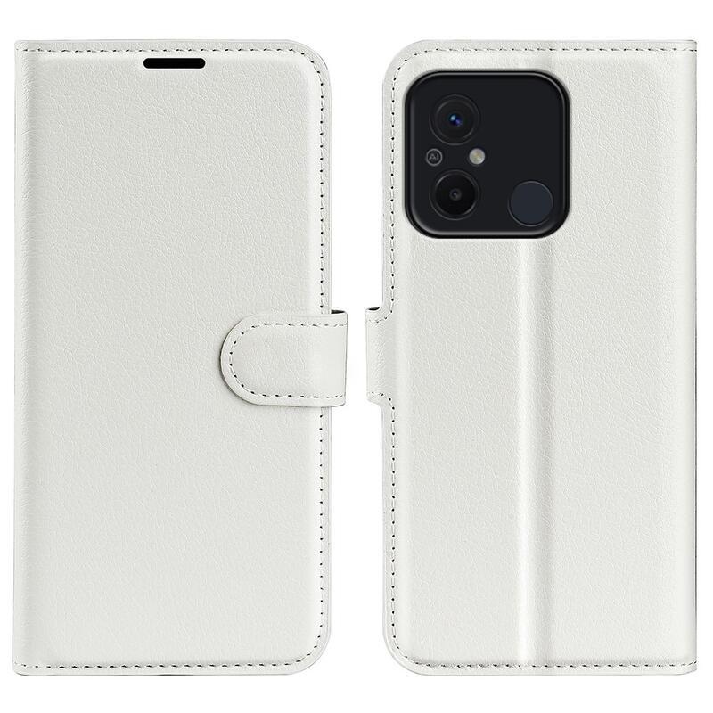 Litchi könyv tok Xiaomi Redmi 12C-hez - fehér
