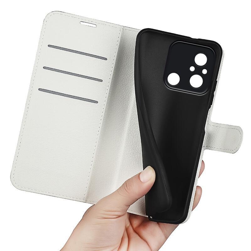 Litchi könyv tok Xiaomi Redmi 12C-hez - fehér