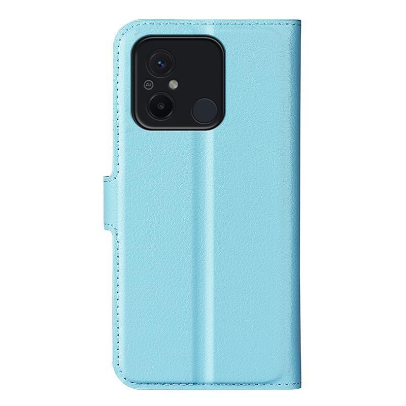Litchi könyv tok Xiaomi Redmi 12C-hez - kék