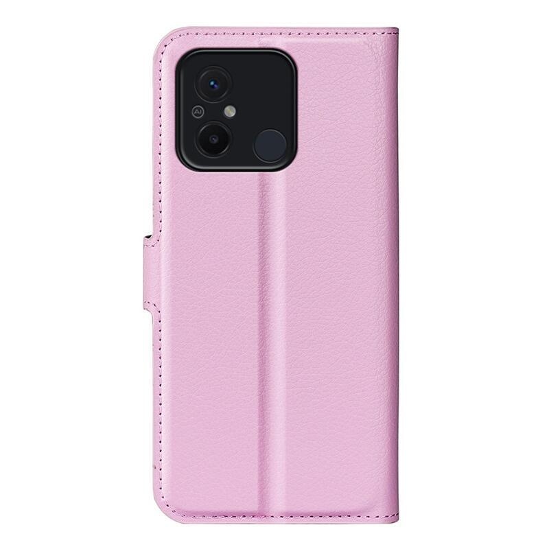 Litchi könyv tok Xiaomi Redmi 12C-hez - rózsaszínű