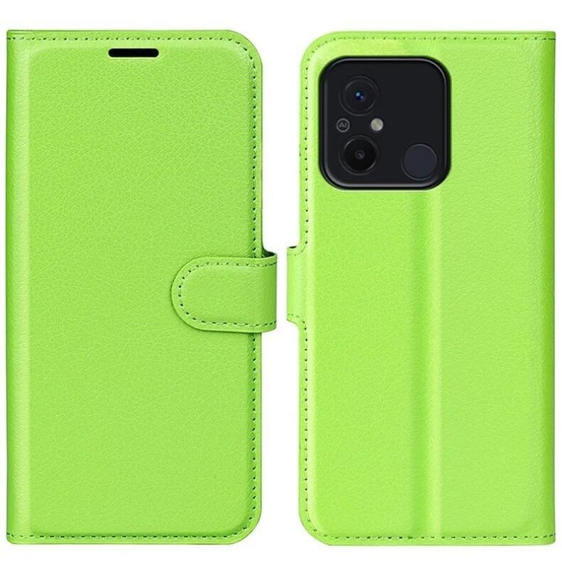 Litchi könyv tok Xiaomi Redmi 12C-hez - zöld