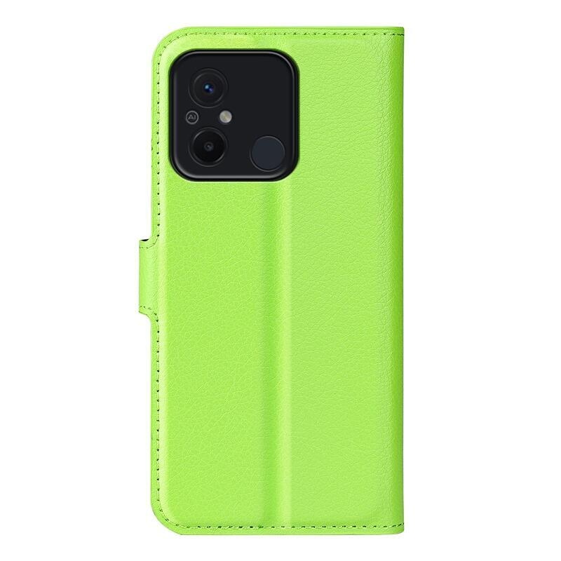 Litchi könyv tok Xiaomi Redmi 12C-hez - zöld