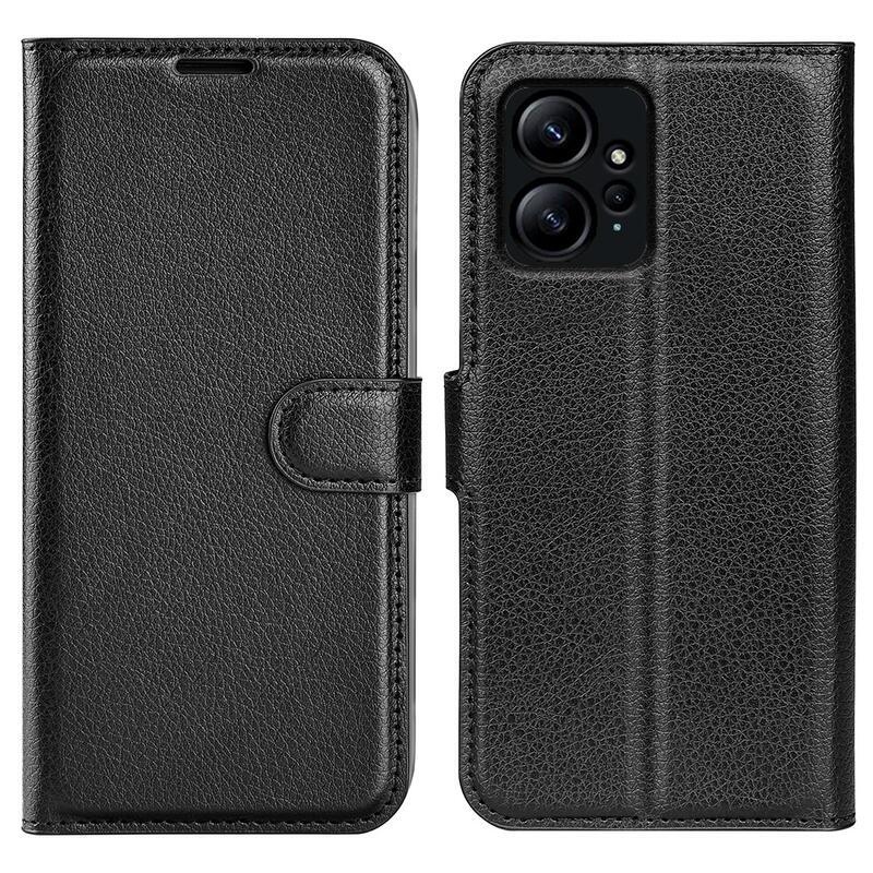Litchi könyv tok Xiaomi Redmi Note 12 4G-hez - fekete