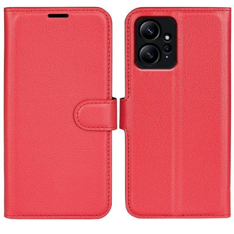 Litchi könyv tok Xiaomi Redmi Note 12 4G - piros