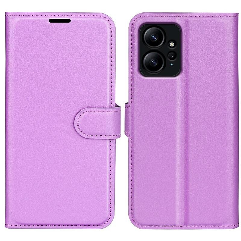 Litchi könyv tok Xiaomi Redmi Note 12 4G-hez - lila