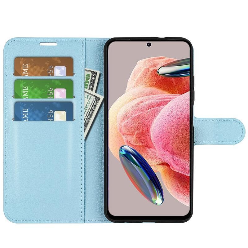 Litchi könyv tok Xiaomi Redmi Note 12 4G - kék