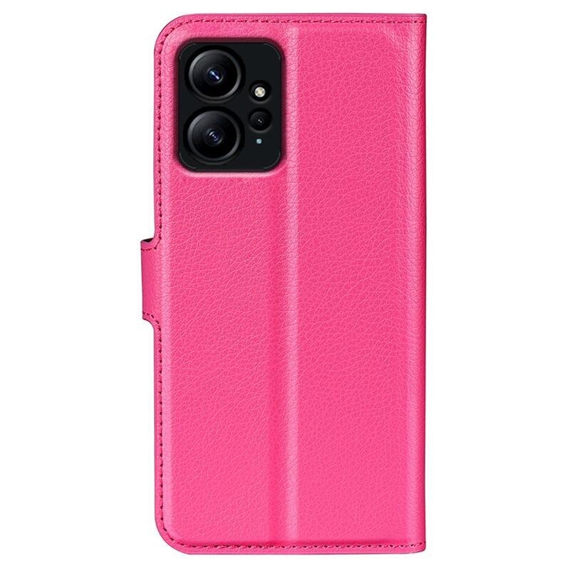 Litchi könyv tok Xiaomi Redmi Note 12 4G - rózsaszínű