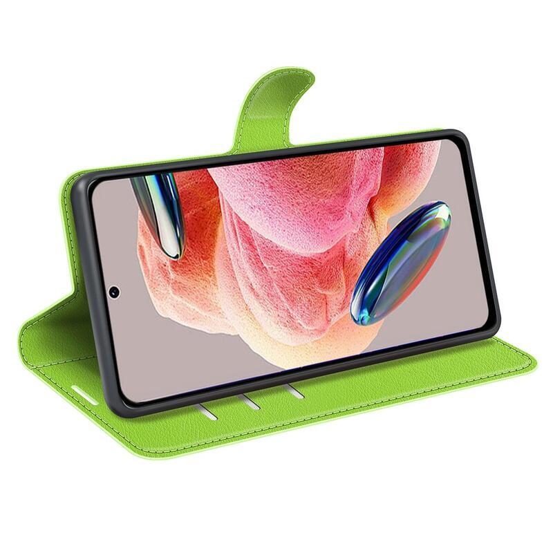 Litchi könyv tok Xiaomi Redmi Note 12 4G-hez - zöld