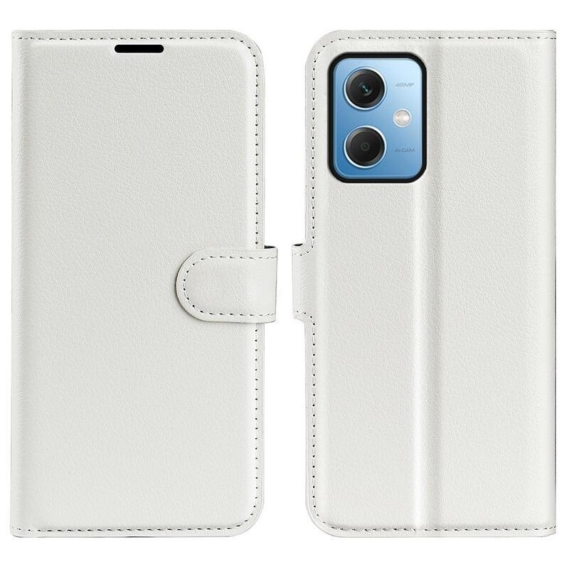 Litchi könyv tok Xiaomi Redmi Note 12 5G/Poco X5 5G - fehér