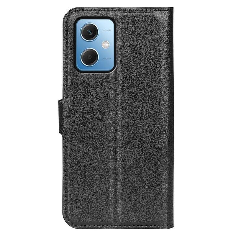 Litchi könyv tok Xiaomi Redmi Note 12 5G/Poco X5 5G - fekete