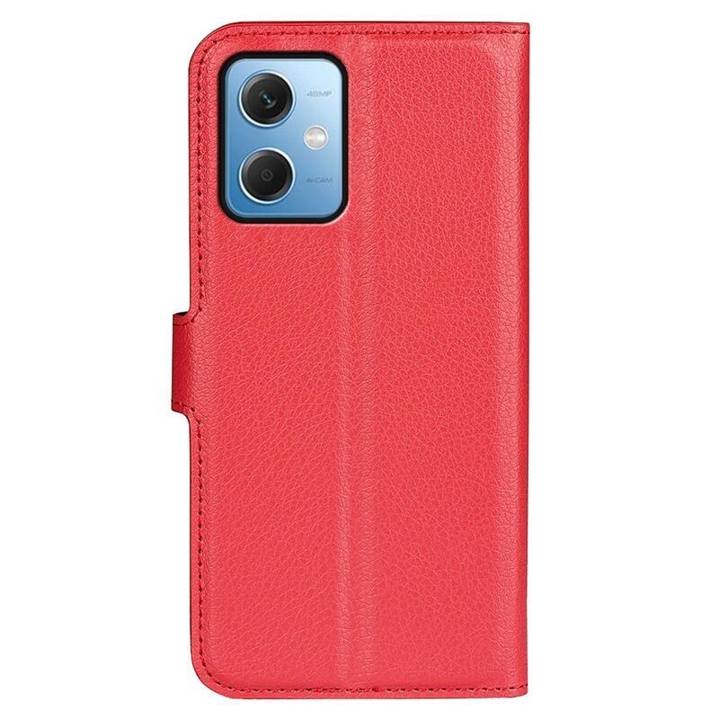 Litchi könyv tok Xiaomi Redmi Note 12 5G/Poco X5 5G - piros