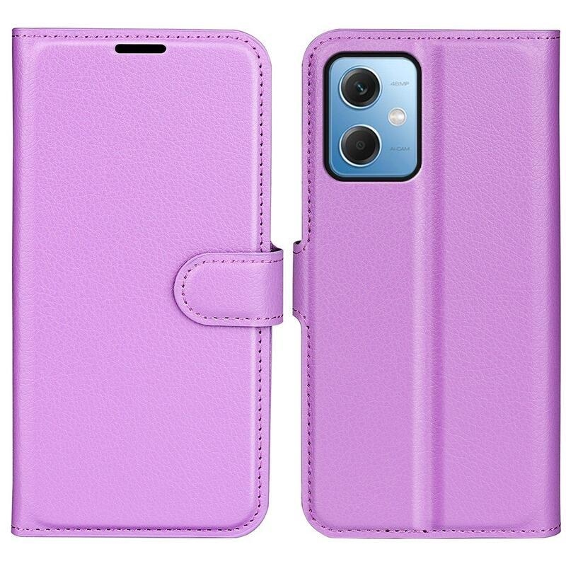 Litchi könyv tok a Xiaomi Redmi Note 12 5G/Poco X5 5G számára - lila