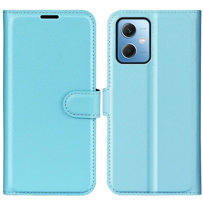 Litchi könyv tok Xiaomi Redmi Note 12 5G/Poco X5 5G - kék