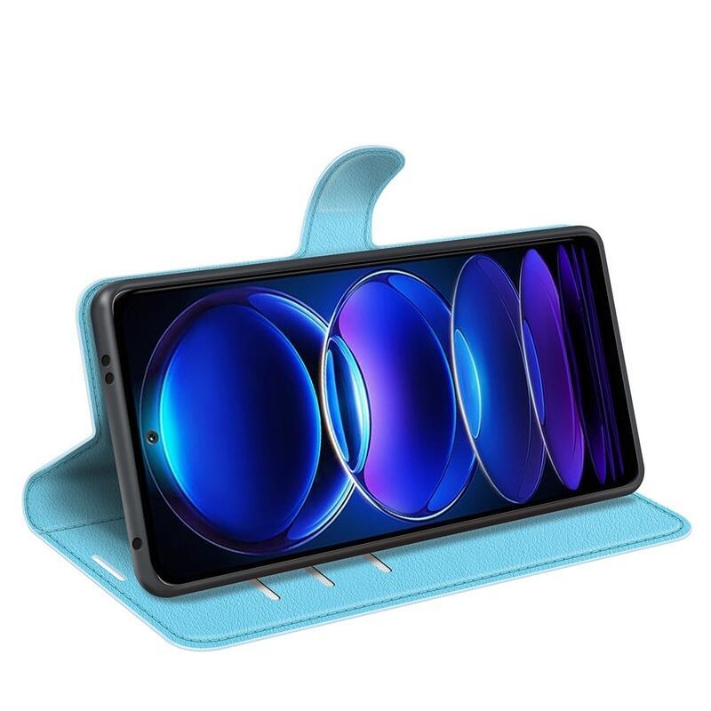 Litchi könyv tok Xiaomi Redmi Note 12 5G/Poco X5 5G - kék