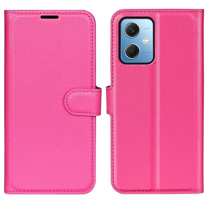 Litchi könyv tok Xiaomi Redmi Note 12 5G/Poco X5 5G - rózsa