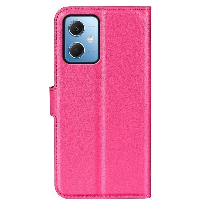 Litchi könyv tok Xiaomi Redmi Note 12 5G/Poco X5 5G - rózsa