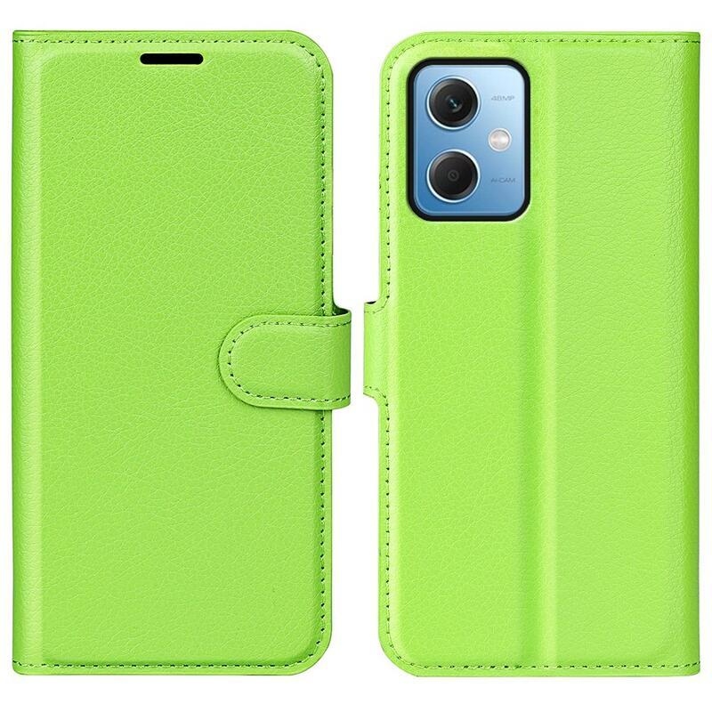 Litchi könyv tok a Xiaomi Redmi Note 12 5G/Poco X5 5G számára - zöld