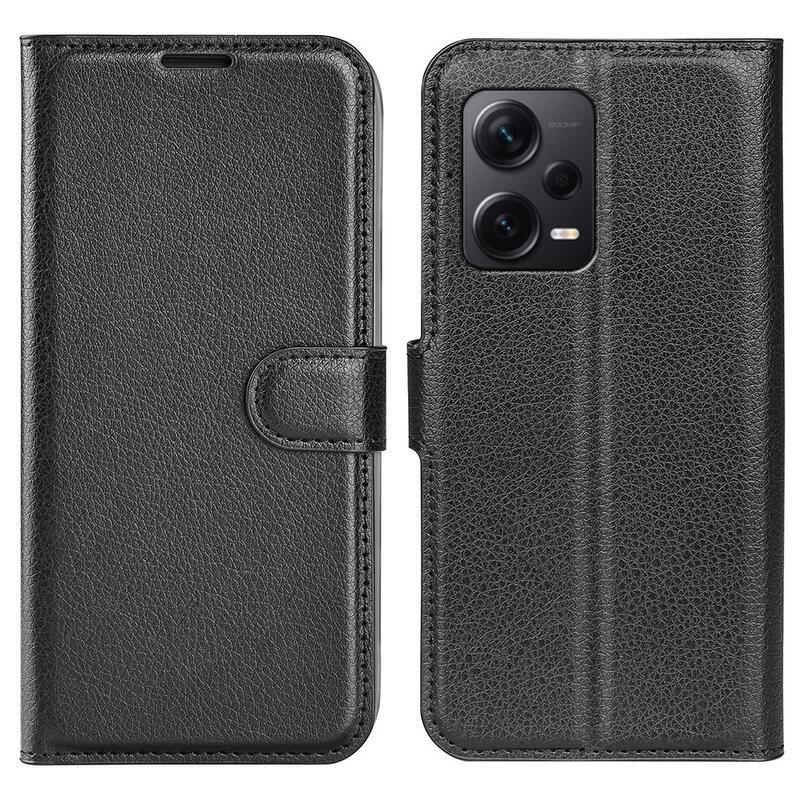 Litchi könyv tok Xiaomi Redmi Note 12 Pro+ 5G - fekete