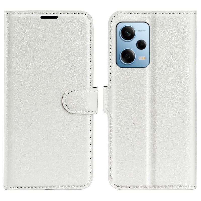 Litchi könyv tok Xiaomi Redmi Note 12 Pro 5G/Poco X5 Pro 5G - fehér