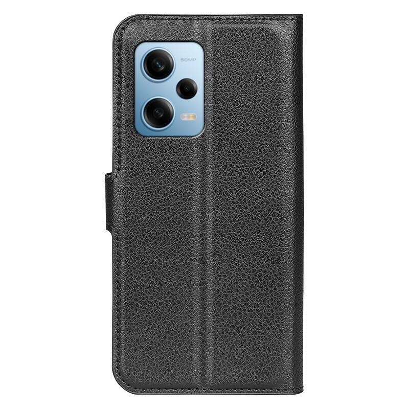 Litchi könyv tok Xiaomi Redmi Note 12 Pro 5G/Poco X5 Pro 5G - fekete