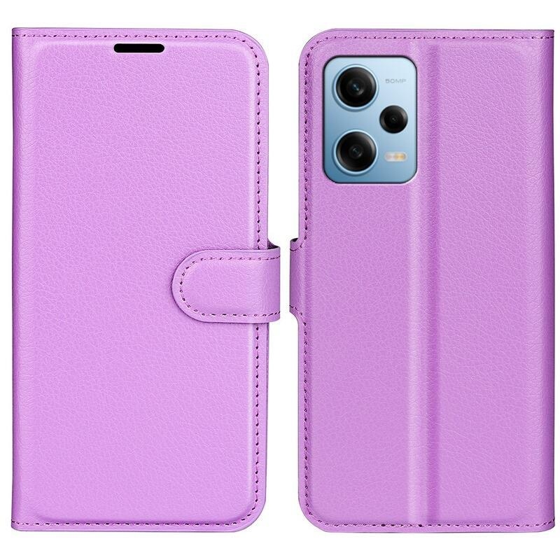 Litchi könyv tok Xiaomi Redmi Note 12 Pro 5G/Poco X5 Pro 5G - lila