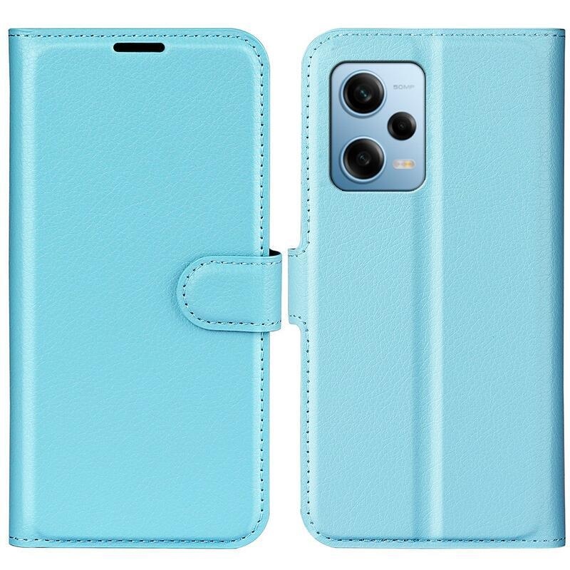 Litchi könyv tok Xiaomi Redmi Note 12 Pro 5G/Poco X5 Pro 5G - kék