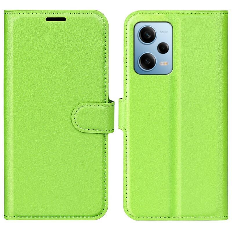 Litchi könyv tok Xiaomi Redmi Note 12 Pro 5G/Poco X5 Pro 5G - zöld
