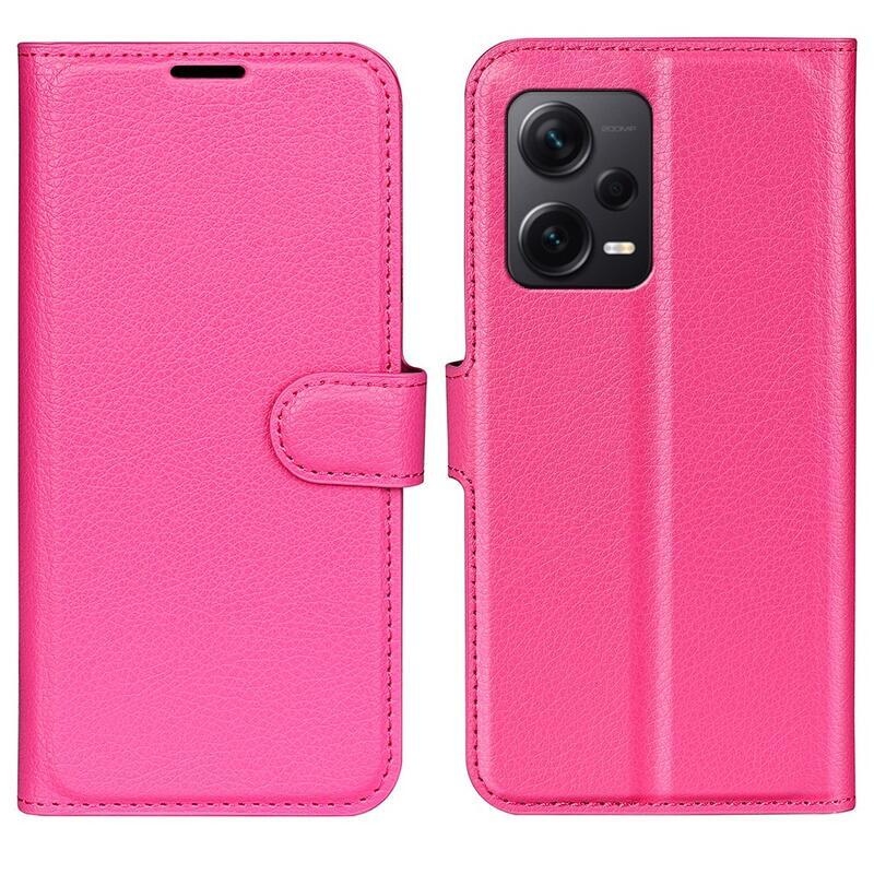 Litchi könyv tok Xiaomi Redmi Note 12 Pro+ 5G - rózsa
