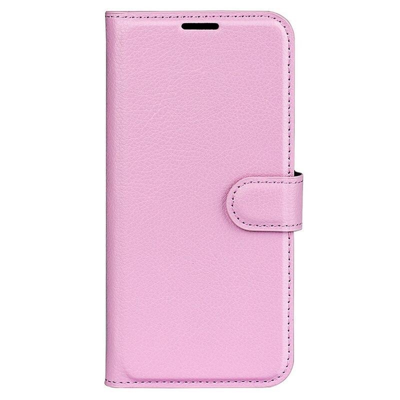 Litchi könyv tok Xiaomi Redmi Note 12 Pro+ 5G - rózsaszínű
