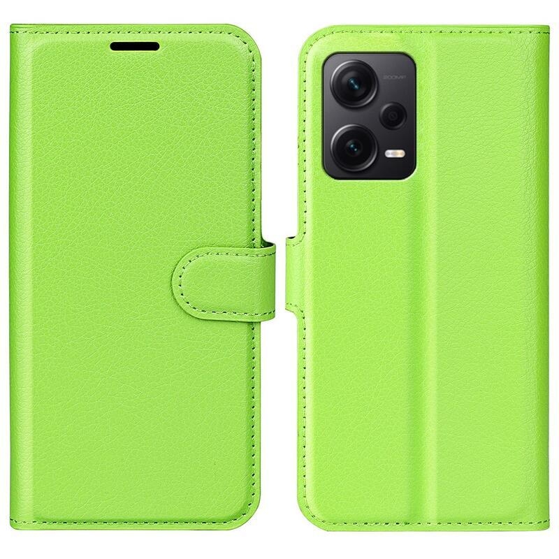 Litchi könyv tok a Xiaomi Redmi Note 12 Pro+ 5G-hez - zöld