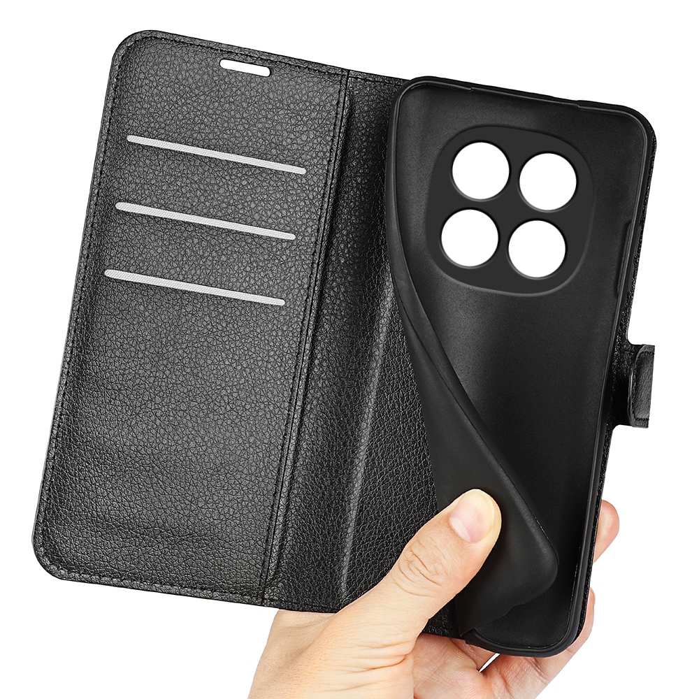 Litchi könyv tok Xiaomi Redmi Note 15 Pro+ 5G - fekete