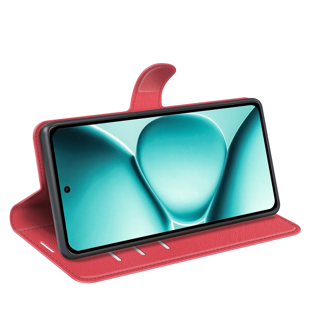 Litchi könyv tok a Xiaomi Redmi Note 15 Pro+ 5G-hez - piros