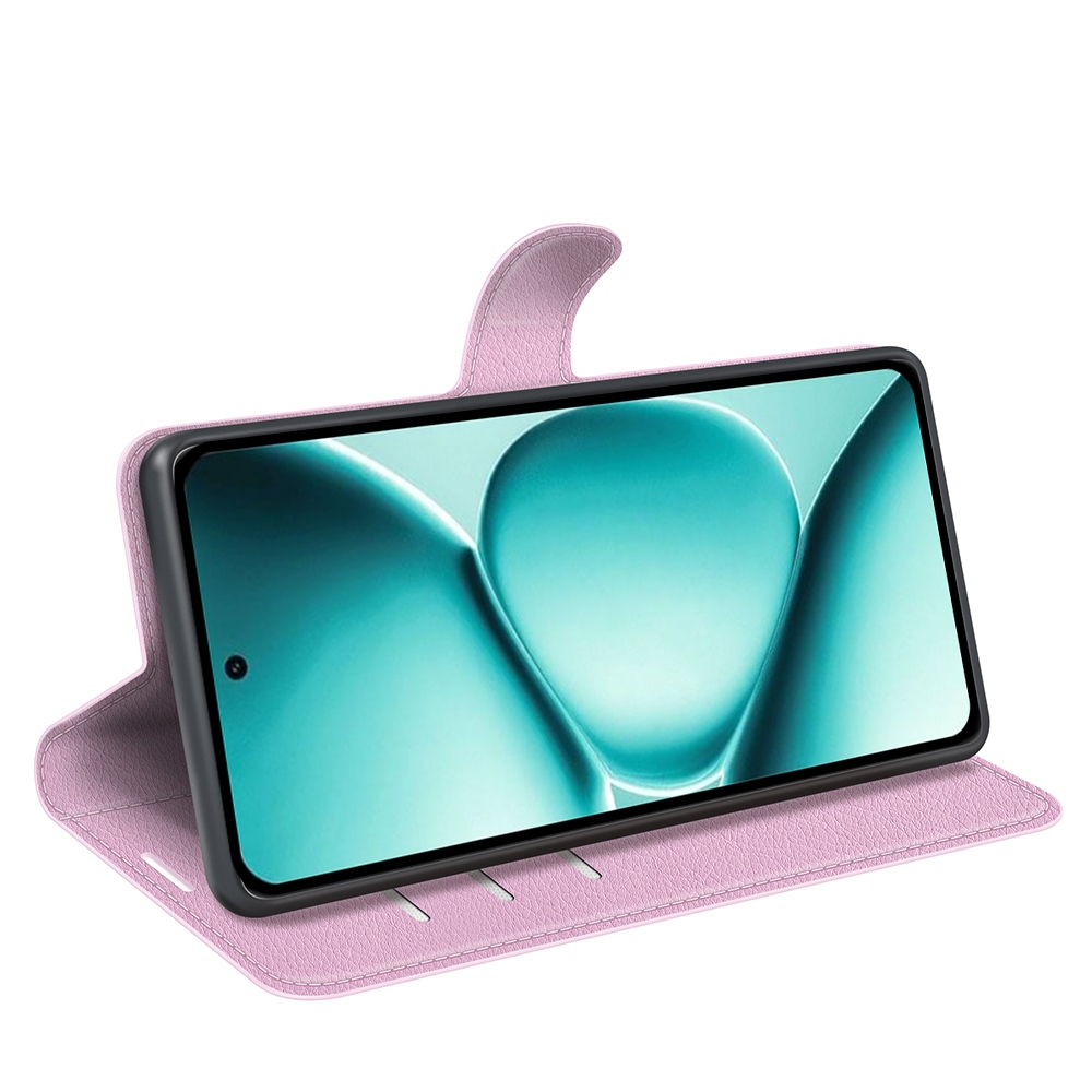 Litchi könyv tok Xiaomi Redmi Note 15 Pro+ 5G - rózsaszínű