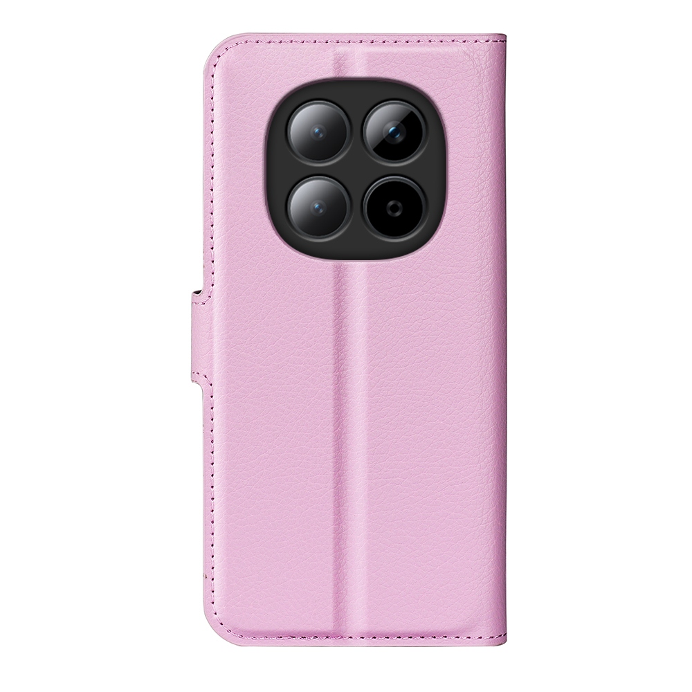 Litchi könyv tok Xiaomi Redmi Note 15 Pro+ 5G - rózsaszínű