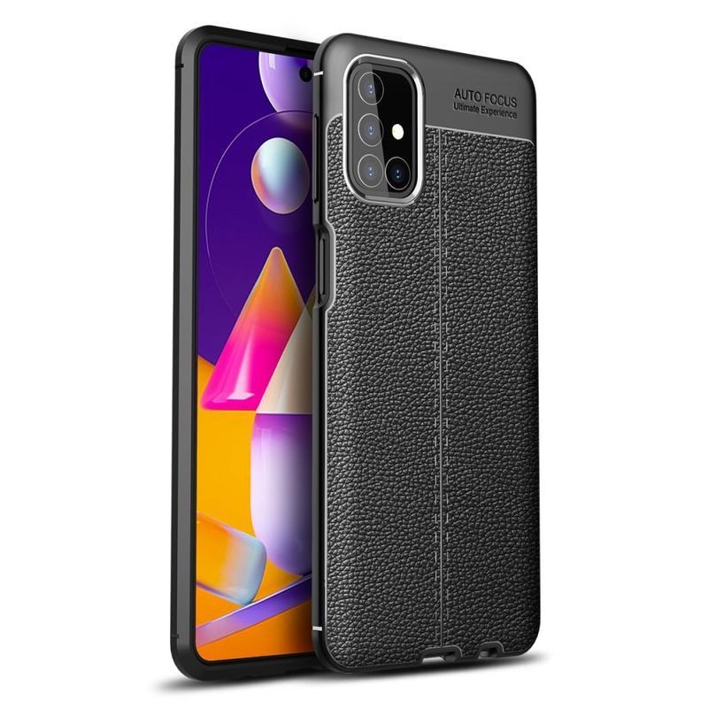 Litchi tartós zselés borítás Samsung Galaxy M31s készülékhez - fekete