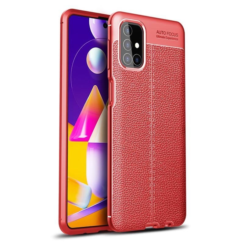 Litchi tartós zselés borító Samsung Galaxy M31s készülékhez - piros