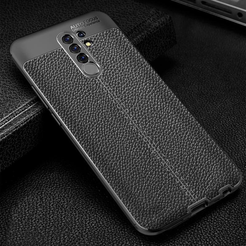 Litchi tartós zselés borítás Xiaomi Redmi 9-hez - fekete