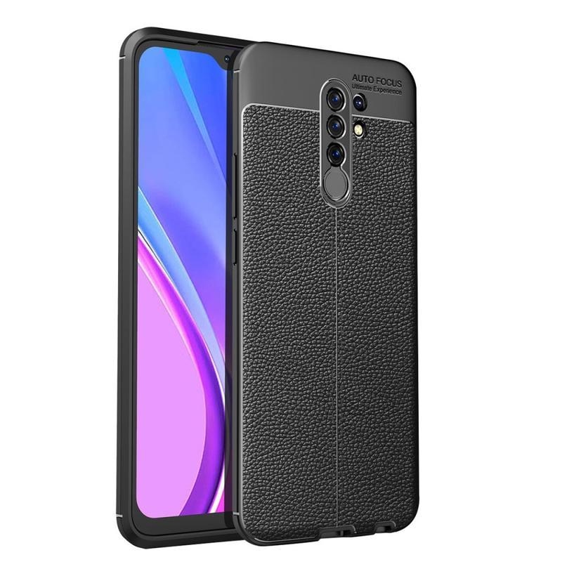Litchi tartós zselés borítás Xiaomi Redmi 9-hez - fekete