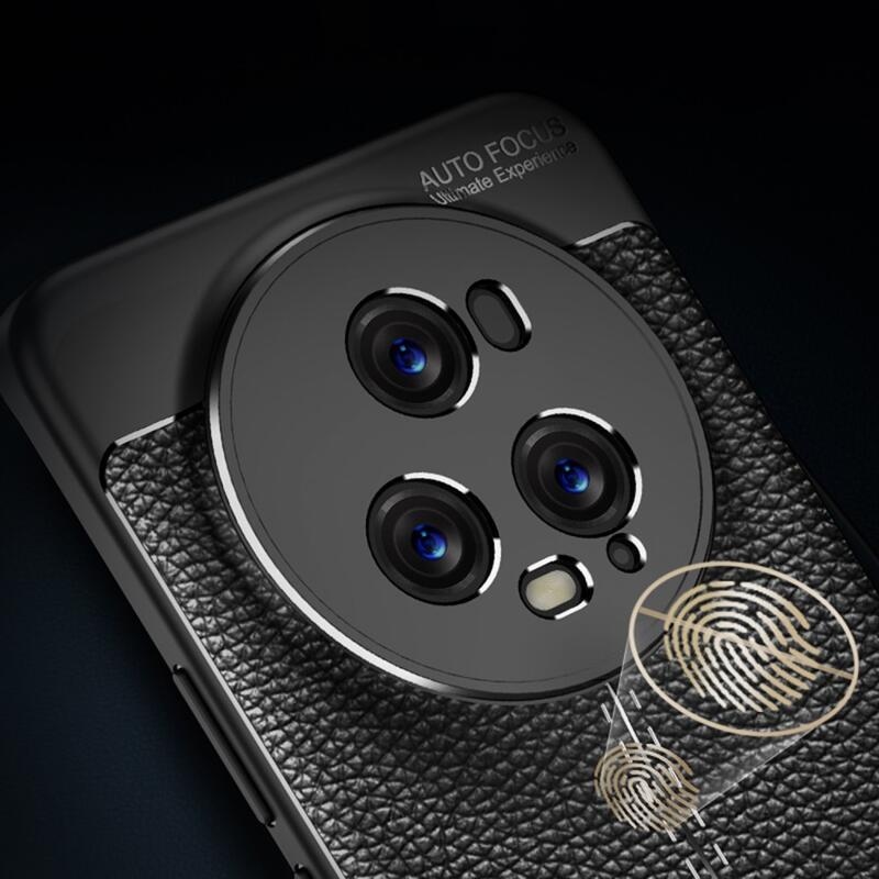 Litchi tartós zselés tok Honor Magic 5 Pro 5G - fekete